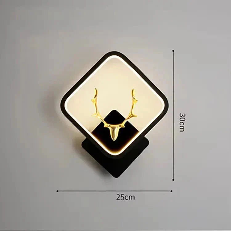 Minimalist LED Wall Lamp Golden Antler Design - Home Lights
