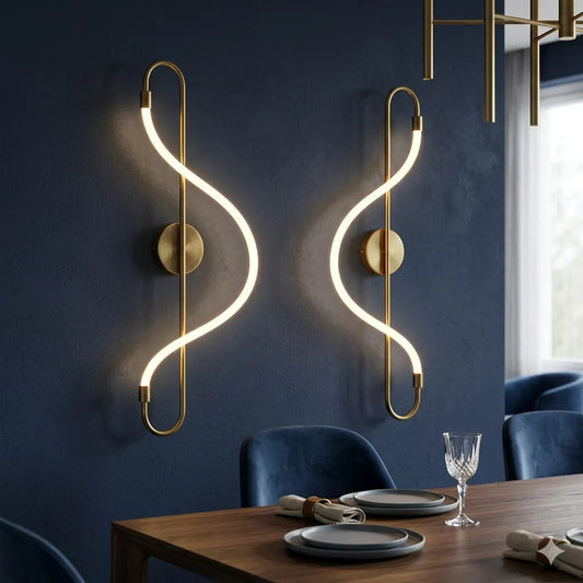 Serpentine Wave Linear LED Wall Light