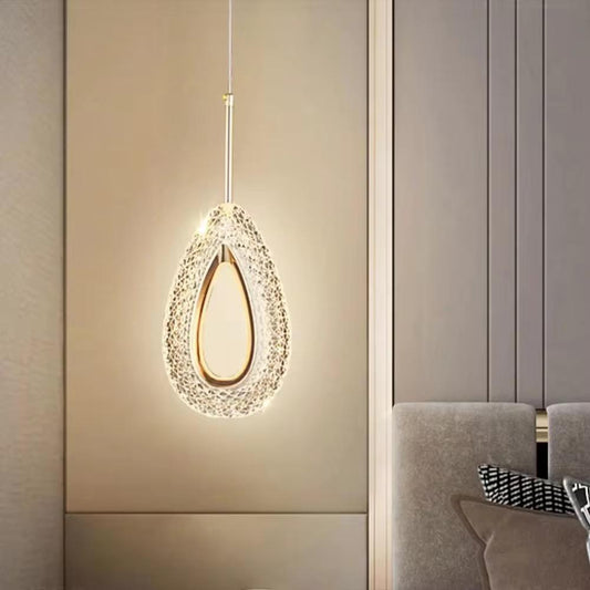 Acrylic Teardrop LED Pendant Light (Single/3 - Head Option) - Home Lights