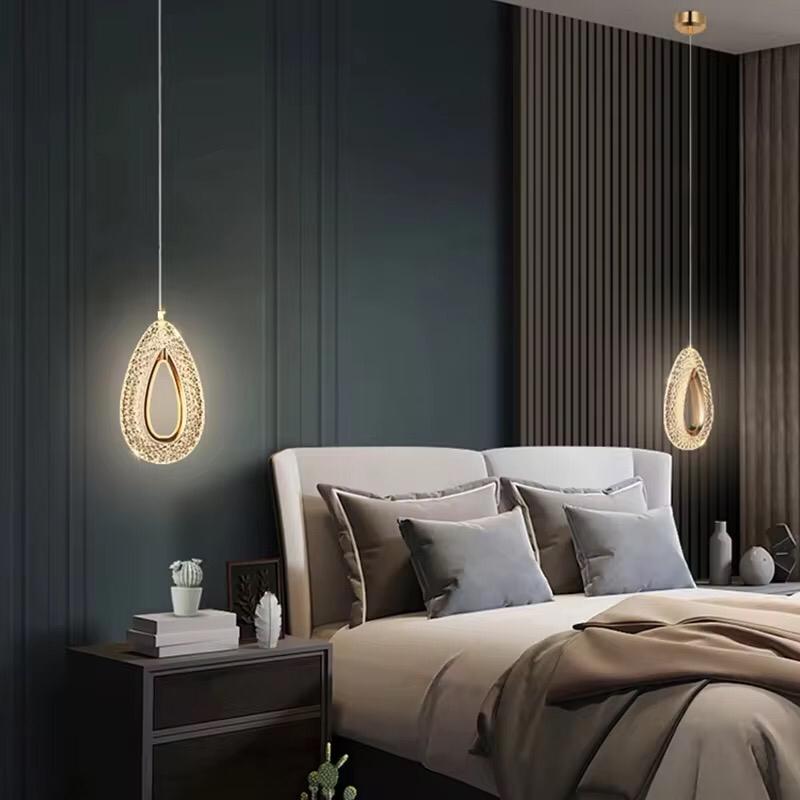 Acrylic Teardrop LED Pendant Light (Single/3 - Head Option) - Home Lights