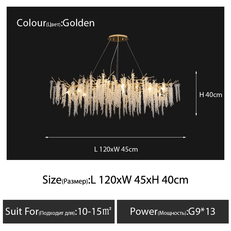 Luxury Dining Crystal LED Chandelier - Home Lights