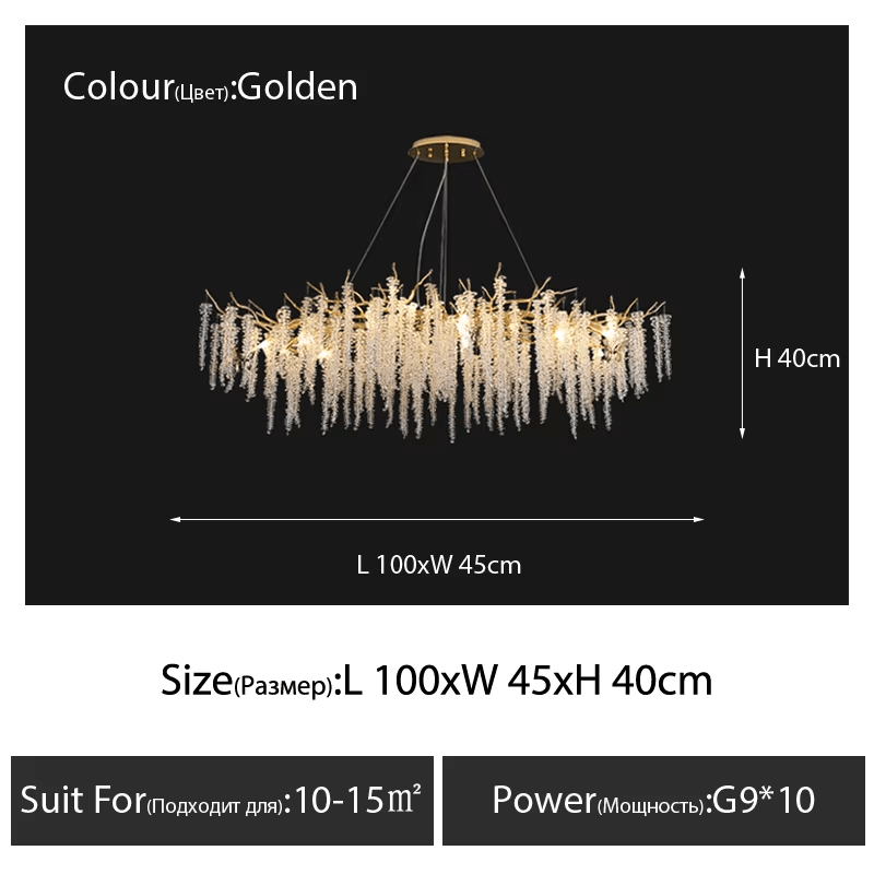 Luxury Dining Crystal LED Chandelier - Home Lights