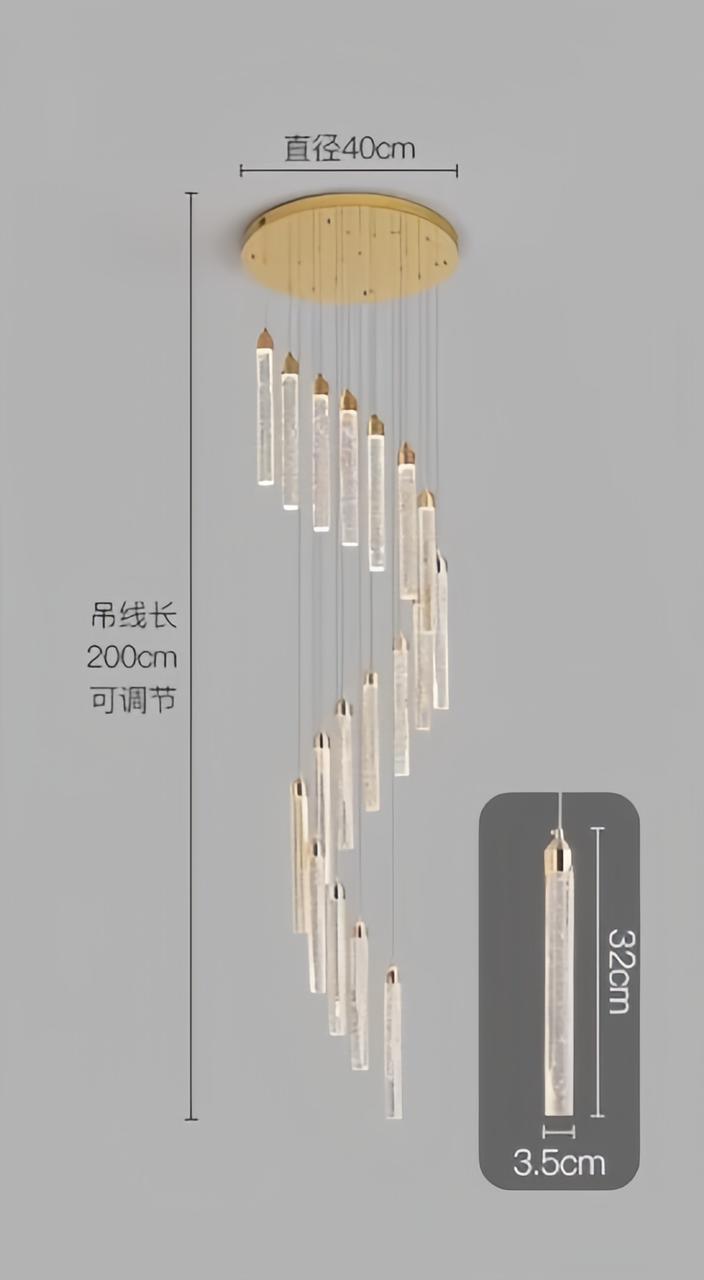 Luxury Spiral Bubble Crystal LED Chandelier - Home Lights