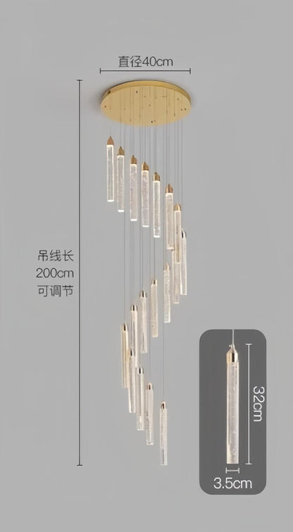 Luxury Spiral Bubble Crystal LED Chandelier - Home Lights
