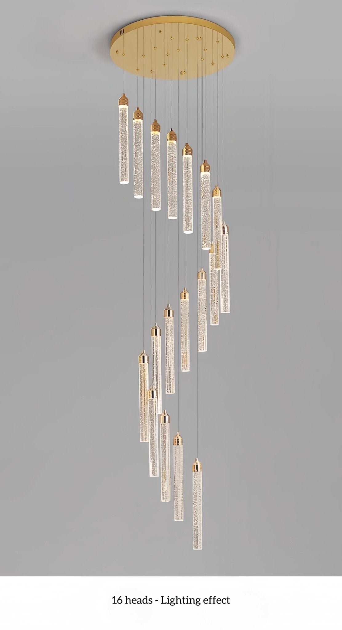 Luxury Spiral Bubble Crystal LED Chandelier - Home Lights