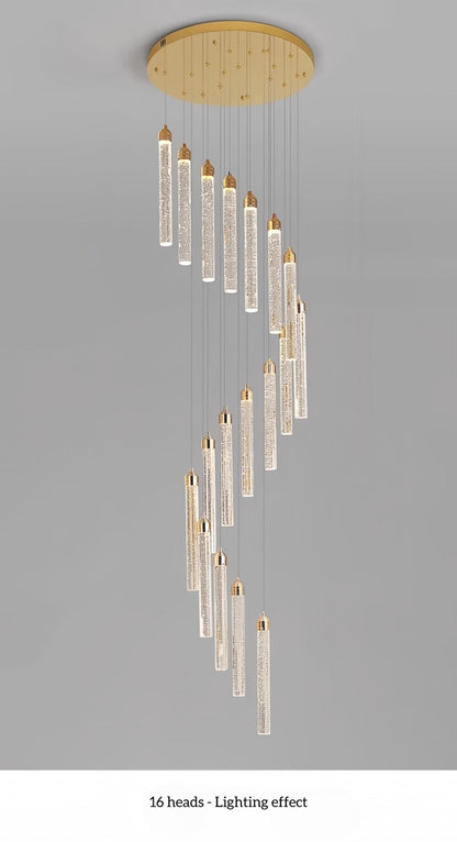 Luxury Spiral Bubble Crystal LED Chandelier - Home Lights