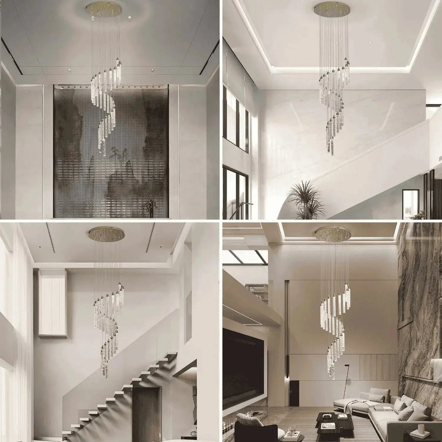 Luxury Spiral Bubble Crystal LED Chandelier - Home Lights