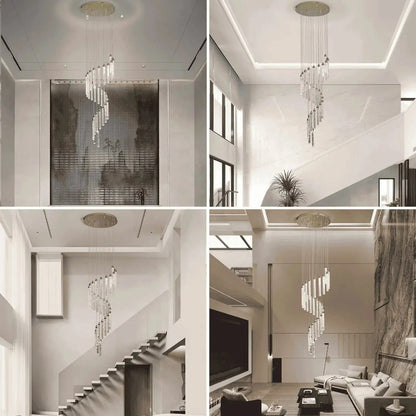 Luxury Spiral Bubble Crystal LED Chandelier - Home Lights