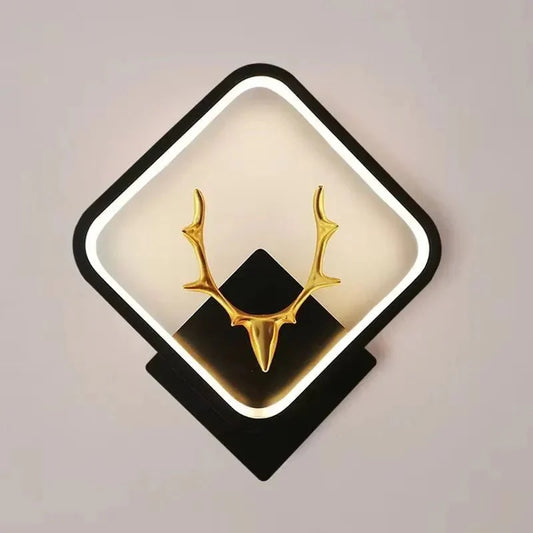 Minimalist LED Wall Lamp Golden Antler Design - Home Lights