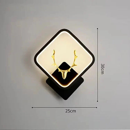 Minimalist LED Wall Lamp Golden Antler Design - Home Lights
