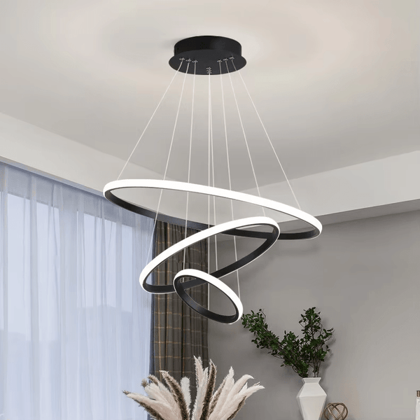 Modern Circular 3-Ring LED Chandelier
