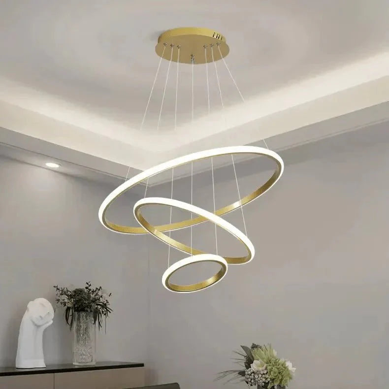 Modern Circular 3 - Ring LED Chandelier - Home Lights