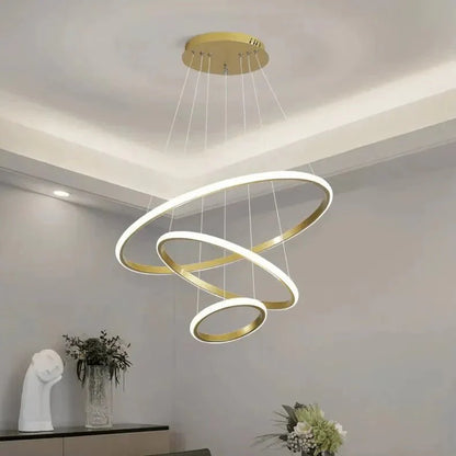 Modern Circular 3 - Ring LED Chandelier - Home Lights