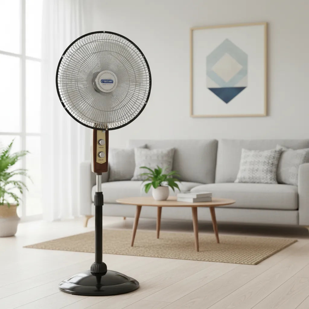 17" Oscillating Pedestal Dish Heater – 900W Adjustable Standing Room Heater