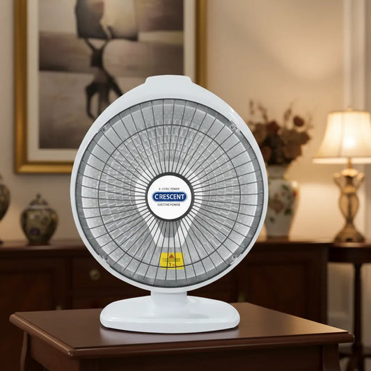 12" Compact Electric Dish Heater – 600W Portable Radiant Room Heater